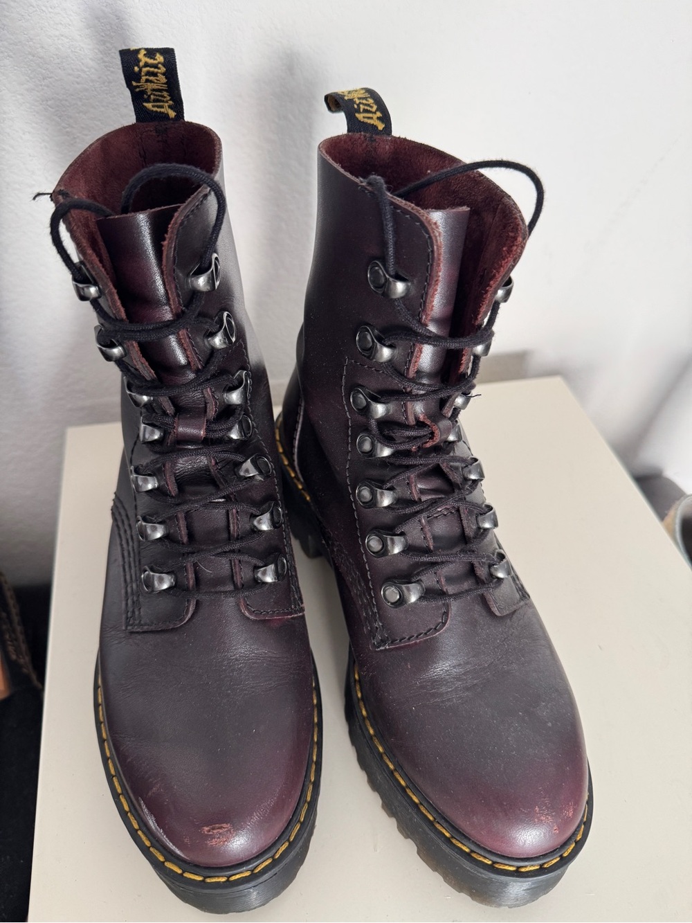 Dr. Martens Women's Leona Vintage Smooth Leather Heeled Boots